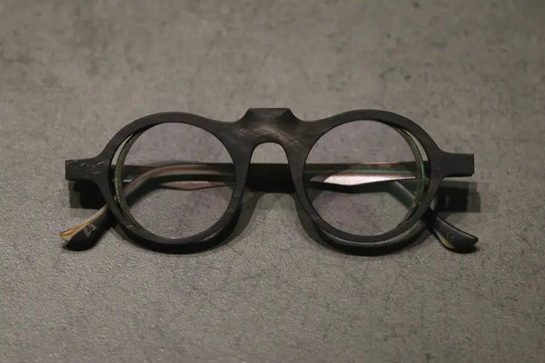 Rigards black and white frosted frame clear glasses RG0084